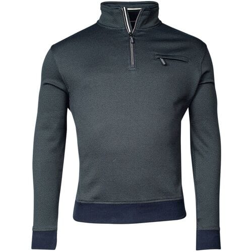 Baileys Trui Halfzip 2-Tone Jacquard Sweatshirt Donker Groen / male