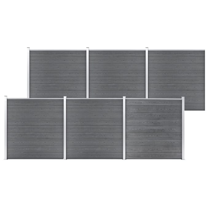 vidaXL - Schutting - 1045x186 - cm - HKC - grijs