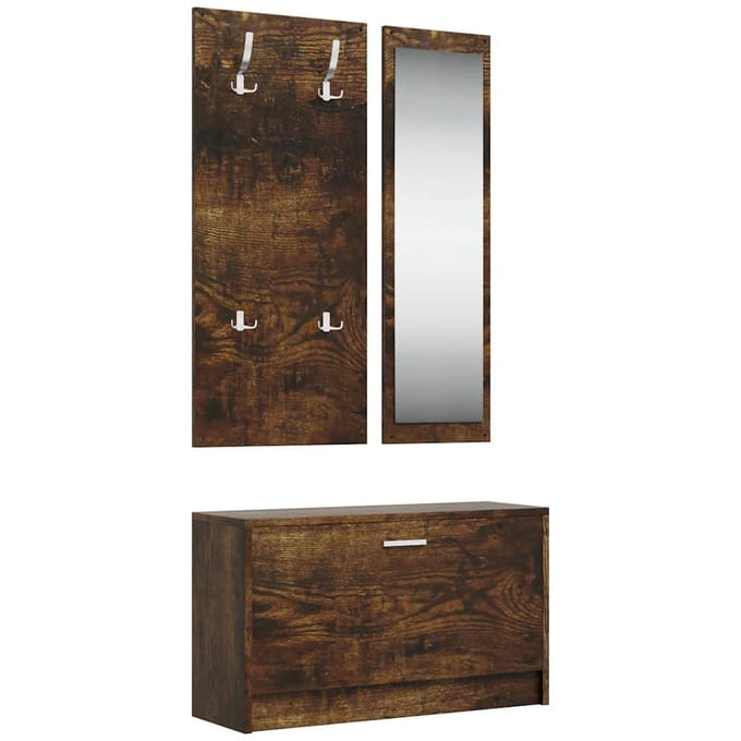 vidaXL - Schoenenkastset - 3-in-1 - bewerkt - hout - sonoma - eikenkleurig