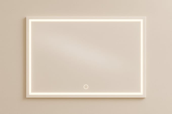 LINEA UNO - Raflad 100 x 60 - Frameloos - Spiegel - Rechthoek - LED-verlichting (dimbaar) - 301669