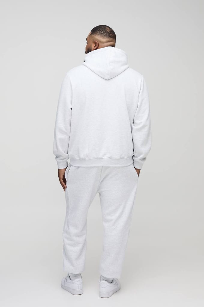 Plus Regular Fit Man Signature Joggers In Grey Marl | Size 2XL