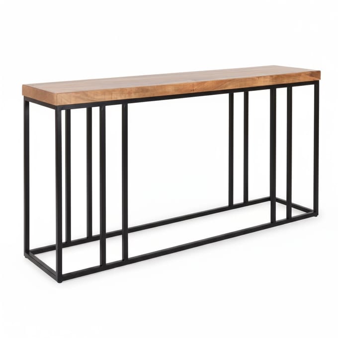 Bijzettafel 150cm duurzaam mangohout Don bruin industrieel side table