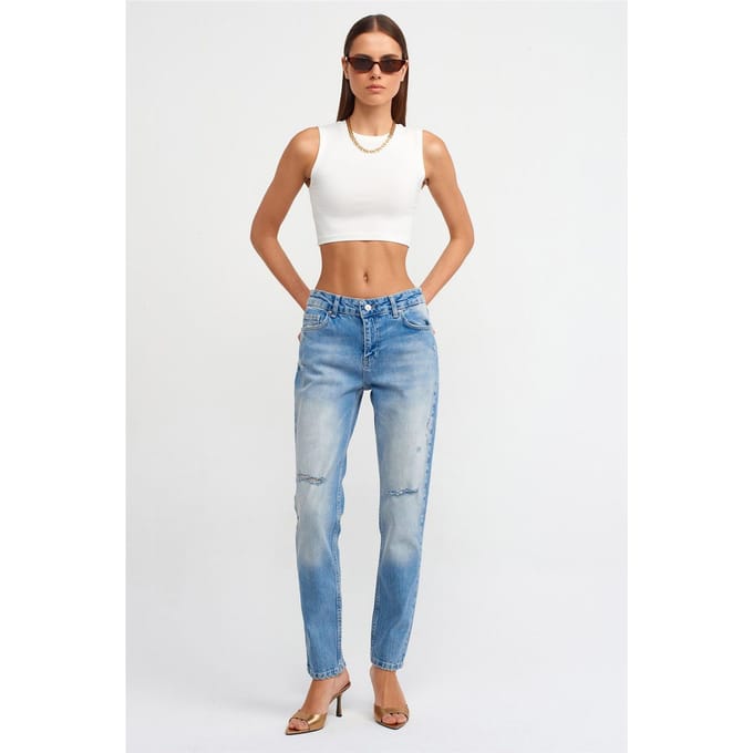 Lage Taille Rechte Jeans