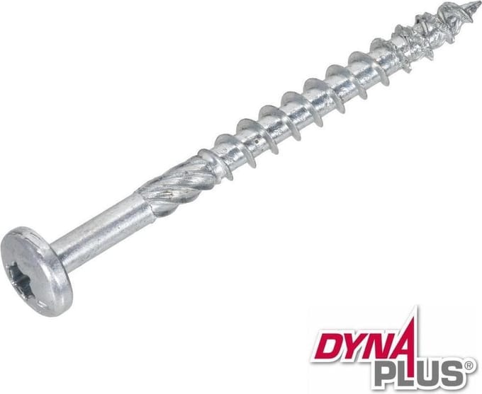 Dynaplus - Unischroef - Torx 30 Cilinderkop - 6x80mm - Verzinkt - Deeldraad (100 stuks)