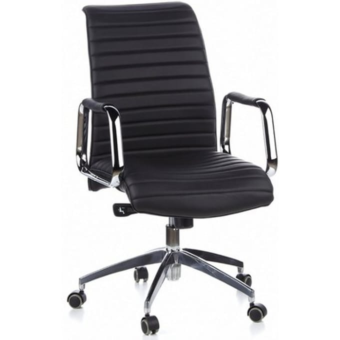 hjh office Aspera10 - Bureaustoel - Nappaleder - Zwart