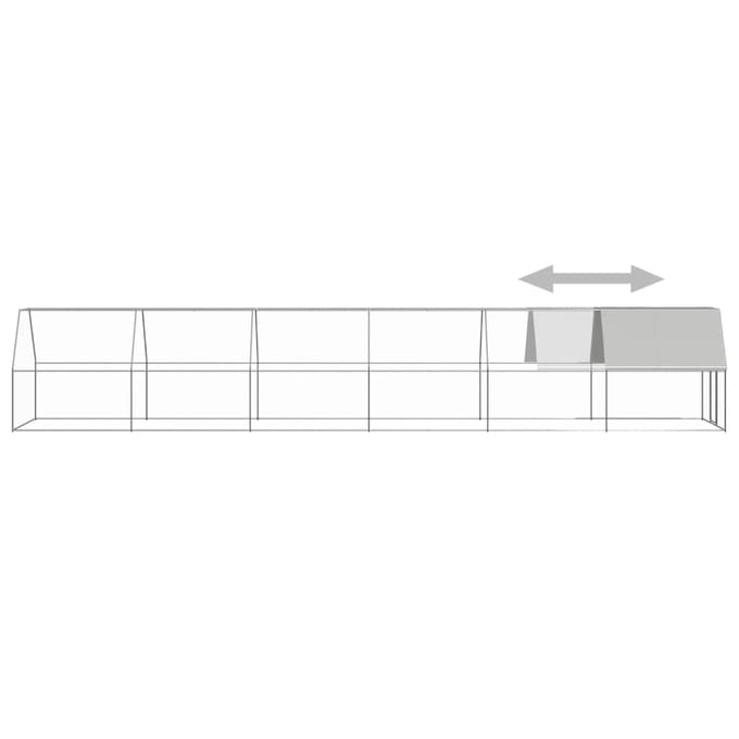 vidaXL - Kippenhok - 2x12x2 - m - gegalvaniseerd - staal