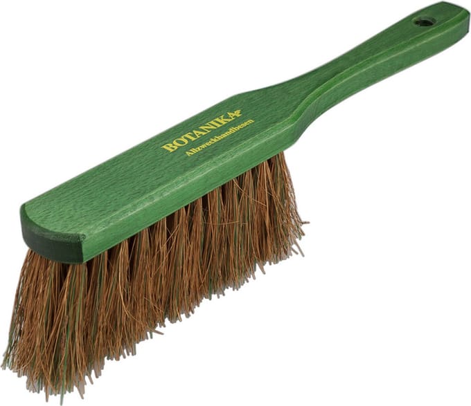 Buemag stoffer/handveger - groen - kokoshaar/hout - handveger - met ophangoog - voor buiten