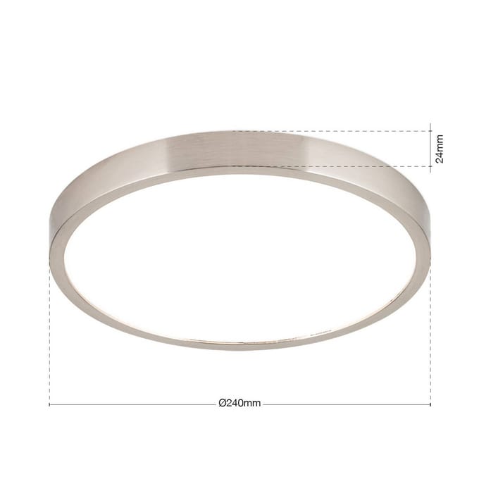 ORION LED plafondlamp Disc, nikkelkleurig gesatineerd, Ø 24 cm, CCT
