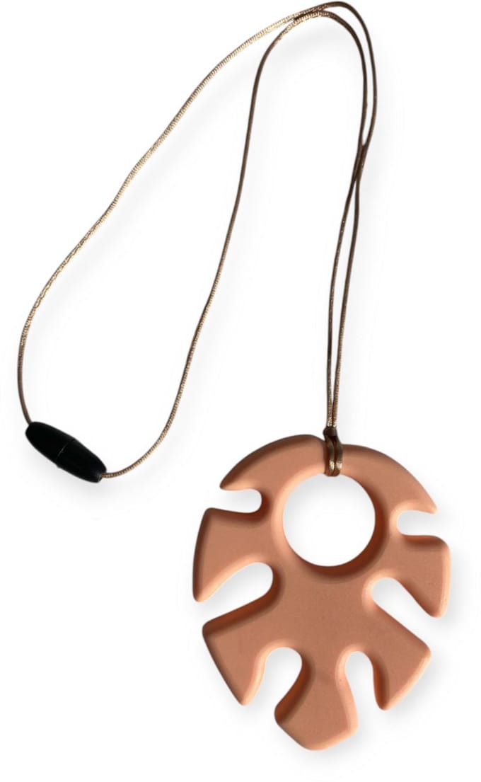 Bijtketting | Blad | Peach | Vanaf 3 jaar!