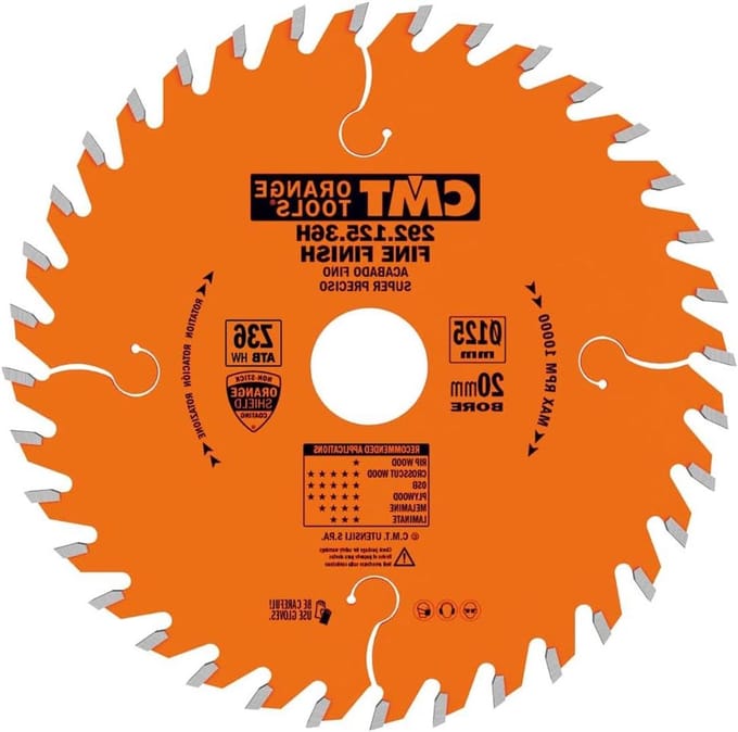 CMT Orange Tools 292.125.36h - circular saw blade for cutting Precision 125 x 2,4 x 20 Z 36 ATB