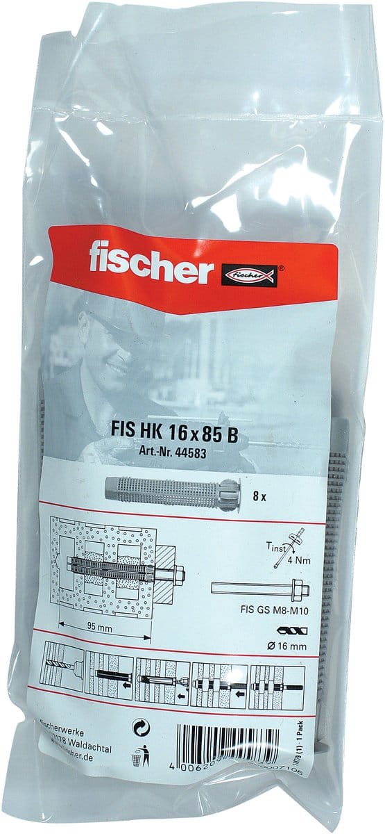 Fischer injectiehuls ZB FIS HK 16X85 polybag (8x)044583