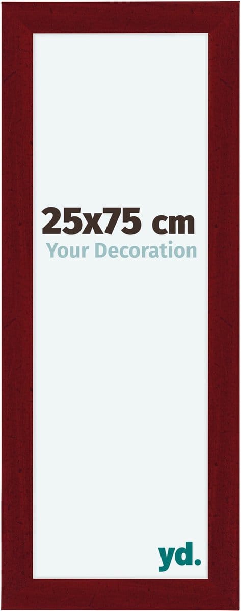 Your Decoration - Fotolijst 25x75 cm - MDF - Wijnrood Geveegd - Como
