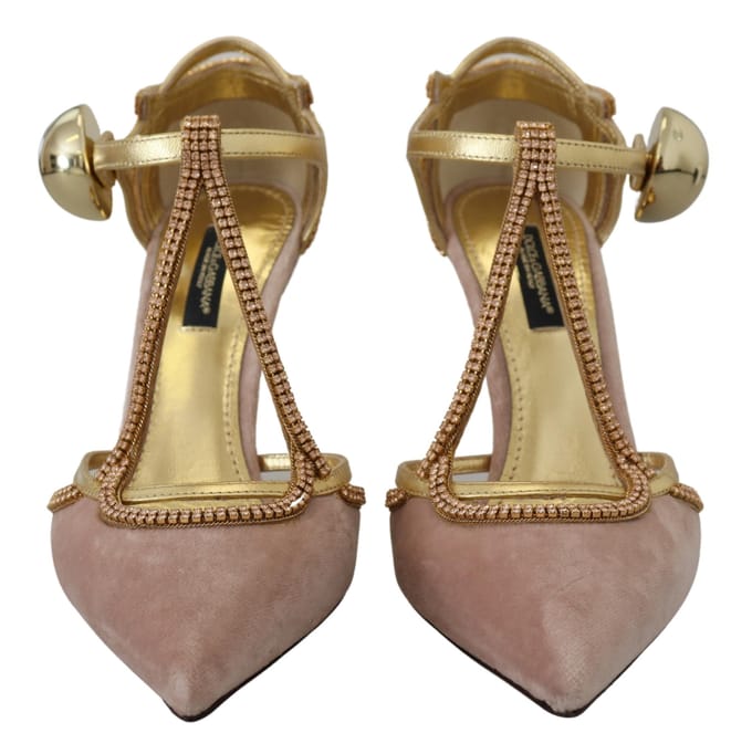 Dolce & Gabbana Roze Crystal T-band Hakken Pumps Schoenen