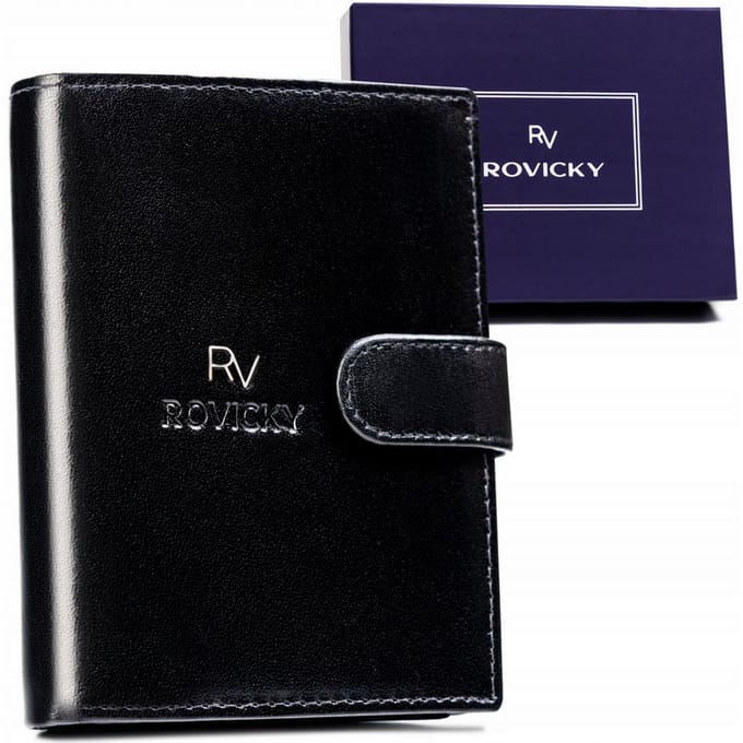 Rovicky - Grote Leren Portemonnee - RFID - Zilver - Elegant