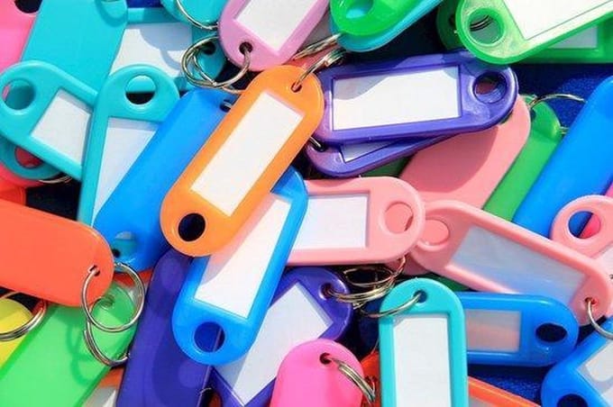 Sleutellabels Sleutellabel kleurassorti - 50 stuks