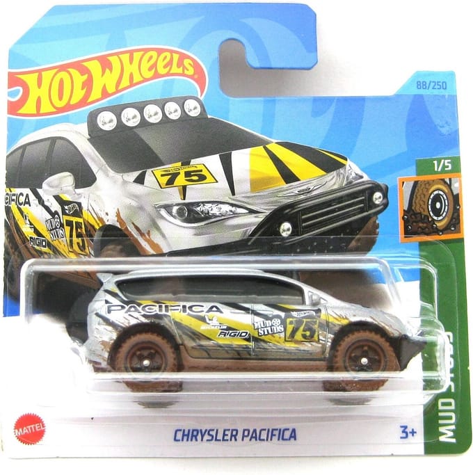 HOT WHEELS CHRYSLER PACIFICA 88/250 HW MUD STUDS 1/5 1:64 ZILVER