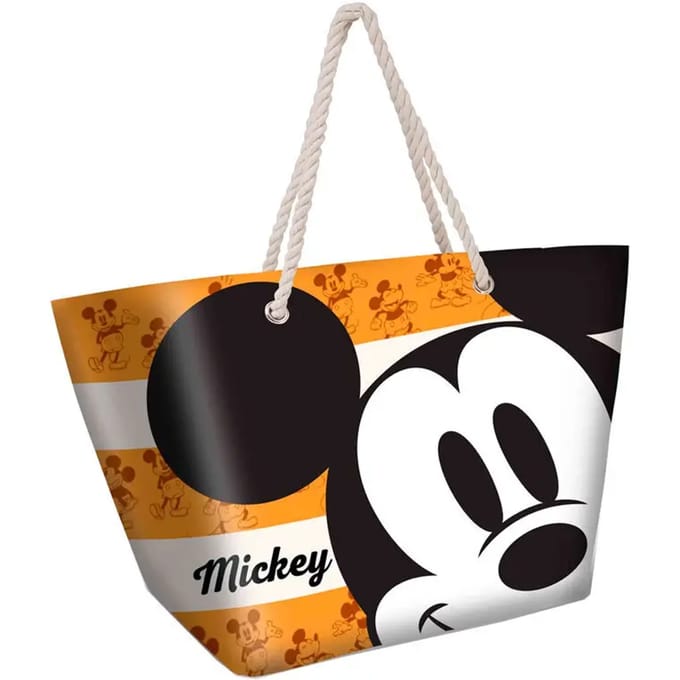 Karactermania - Disney - Mickey Mouse Soleil - Strandtas met Rits - Boodschappentas - Oranje