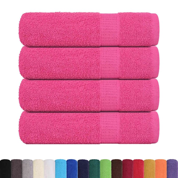 vidaXL - Douchehanddoeken - FROGN - 4 - st - 70x140 - cm - 360 - g/m² - roze