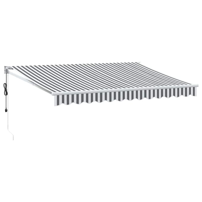 vidaXL - Uitschuifbare - luifel - Geel - met - Witte - Frame - 3,5 - x - 2,5 - m