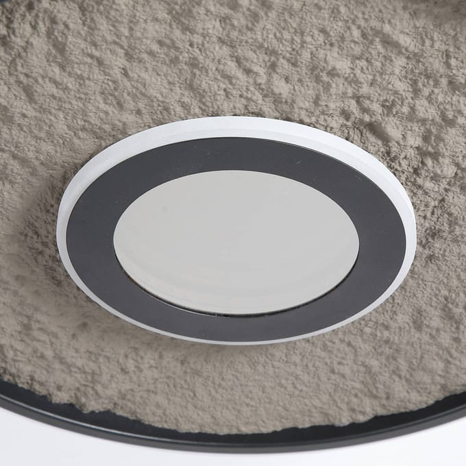 Searchlight LED plafondlamp Lumadisc, zwart, Ø 41 cm, metaal/siliconen