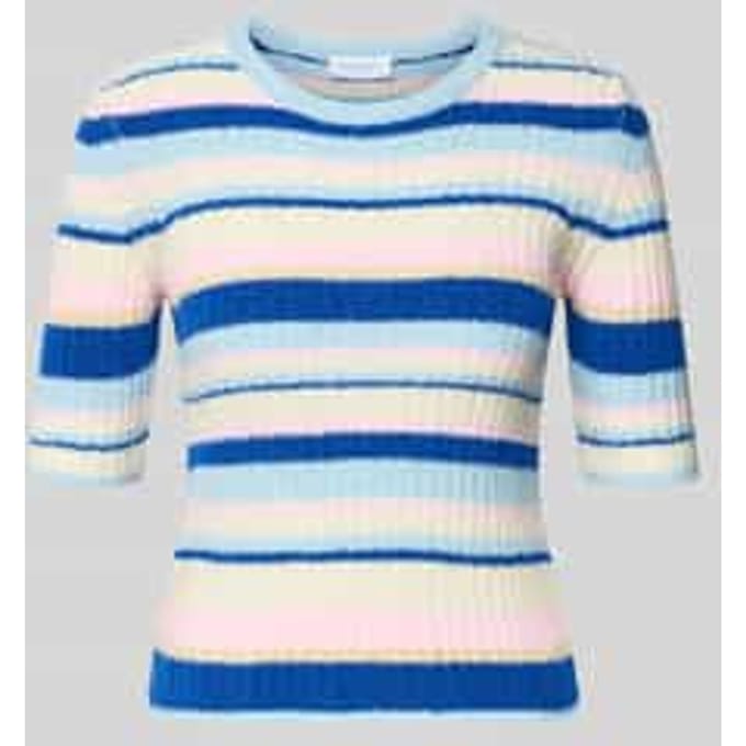 Gebreid shirt met ronde hals en 1/2-mouwen