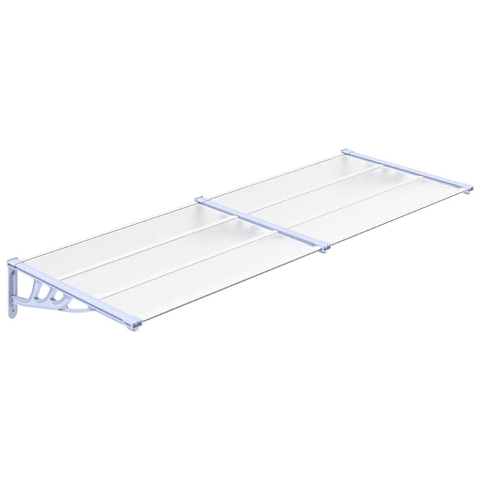vidaXL - Deurluifel - 239x90 - cm - polycarbonaat - grijs - en - transparant