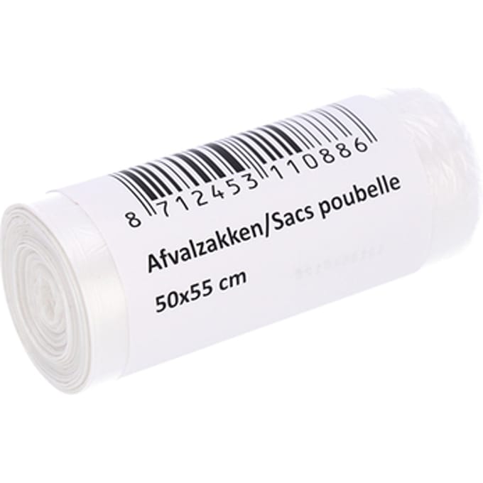 Afvalzak Cleaninq 50x55cm HDPE T15 25L transparant