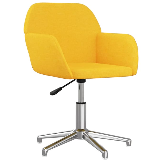 vidaXL - Eetkamerstoelen - 2 - st - draaibaar - stof - mosterdgeel