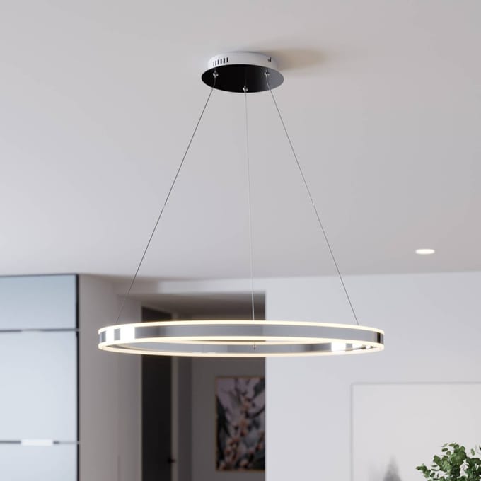 Lucande LED hanglamp Lyani, 80 cm, chroom, dimbaar