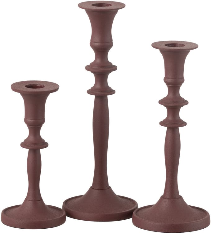 J-Line kaarshouder Klassiek - aluminium - kastanjebruin - 3 stuks