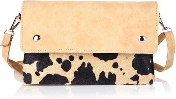 Schoudertas - Crossbody - Koeienprint - Dames - Handtas - Beige