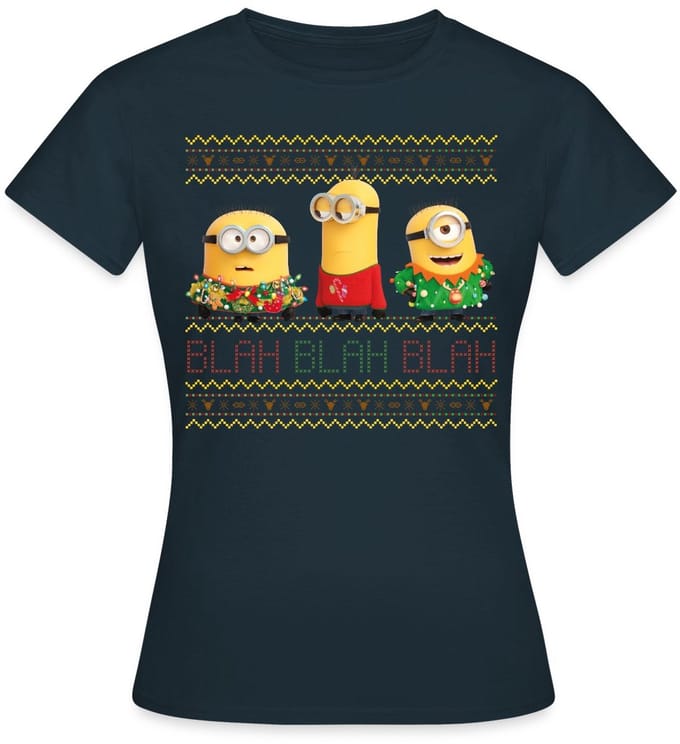 Minions Ugly X-mas Blah T-Shirt Dames