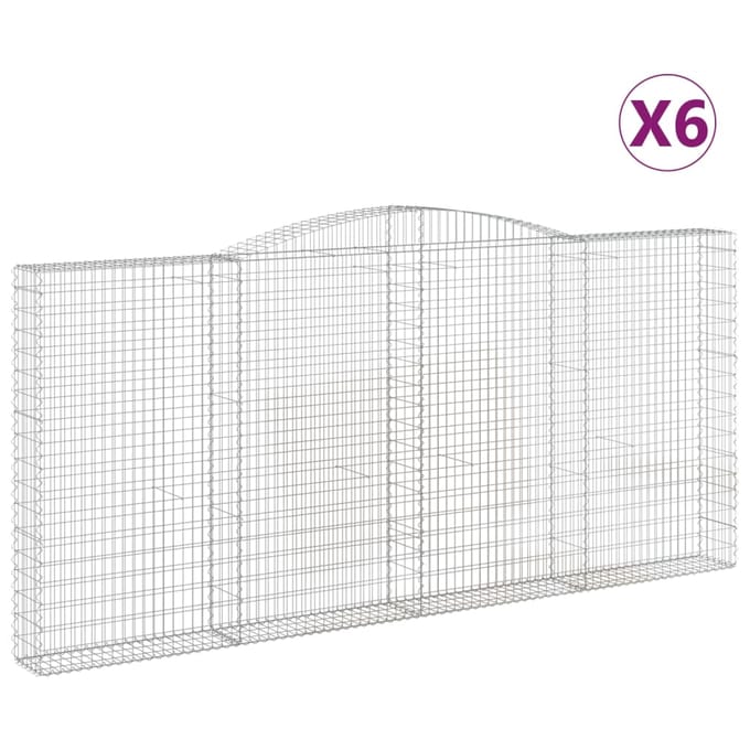 vidaXL Schanskorven 6 st gewelfd 400x30x180/200 cm ijzer
