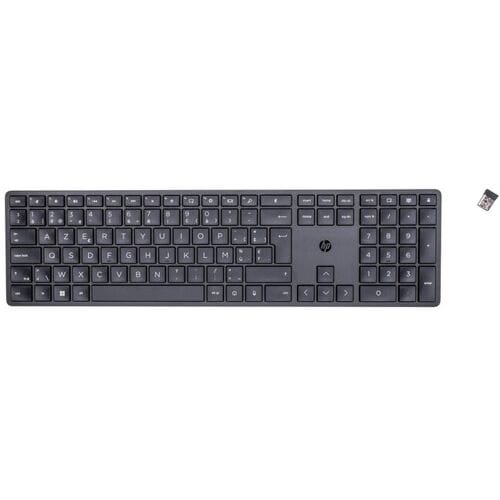 HP 450 programmeerbaar draadloos toetsenbord, RF-draadloos + USB, AZERTY (Belgisch), Zwart
