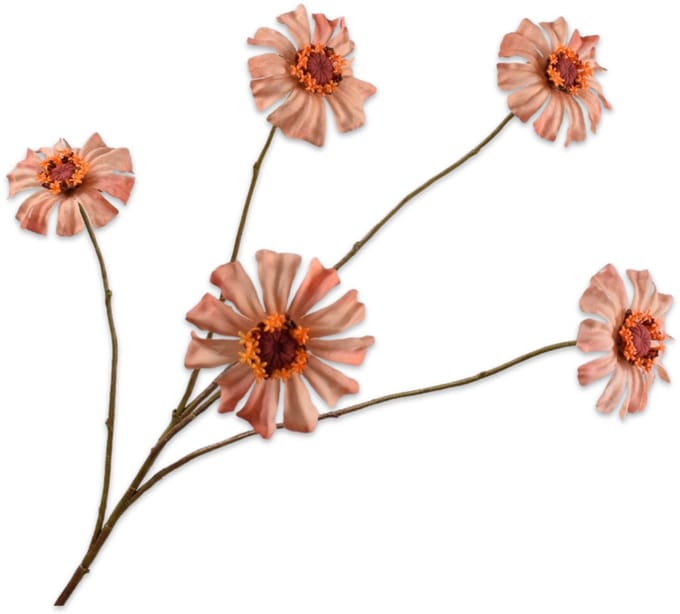 Silk-ka - Kunstbloem - zinnia - roze - H64 cm