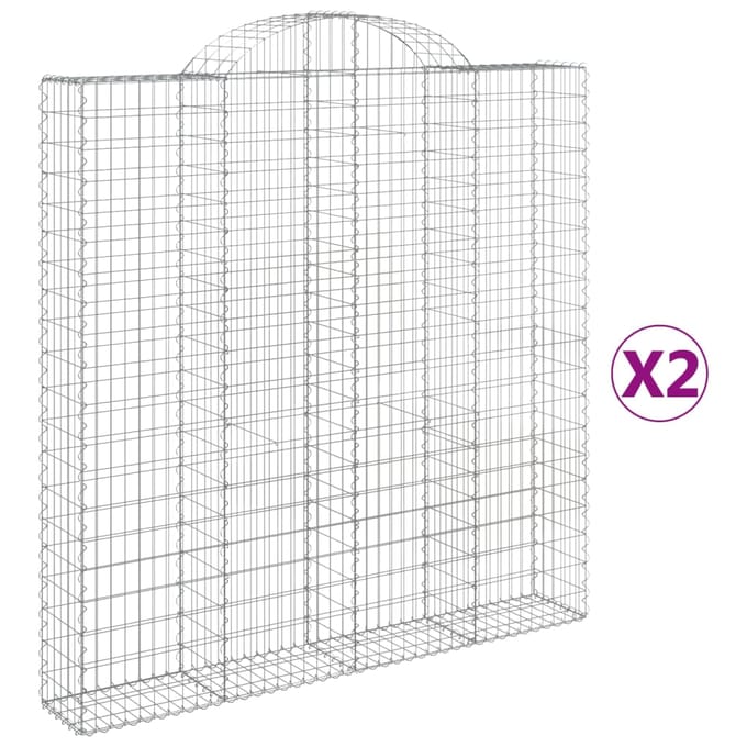 vidaXL - Schanskorven - 2 - st - gewelfd - 200x30x200/220 - cm - ijzer