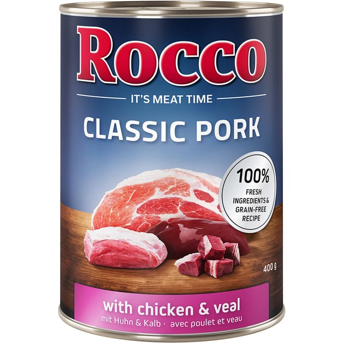 Rocco Classic Pork 6 x 400g Hondenvoer Kip & Kalf
