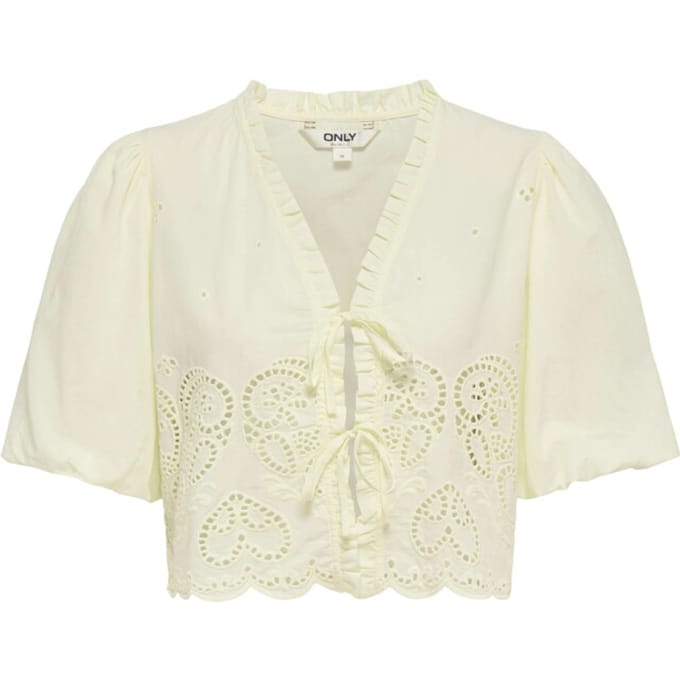 ONLY - ONLBRYSON S/S SHORT EMB TIE TOP WVN - Meisjes - Blouses