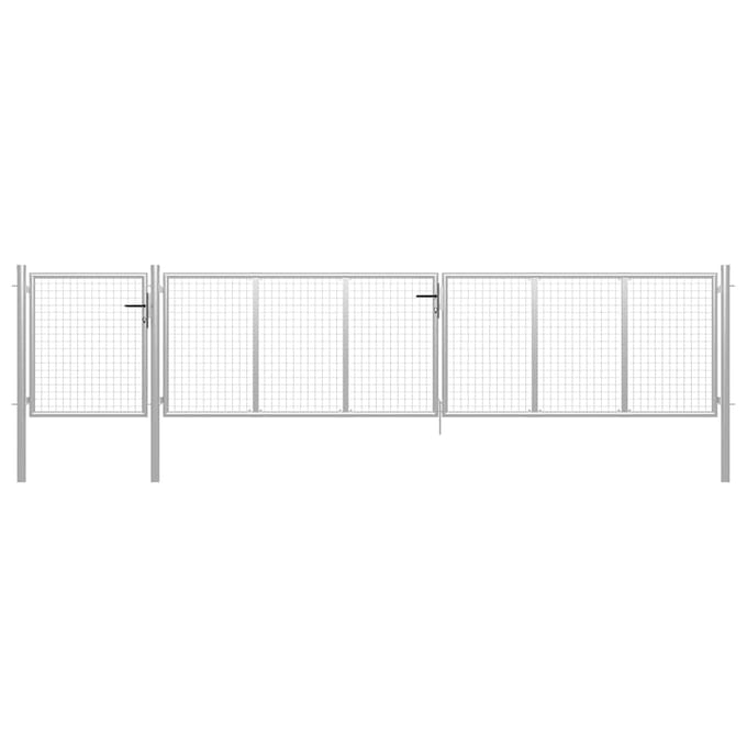 vidaXL Tuinpoort staal 500x100 cm zilver