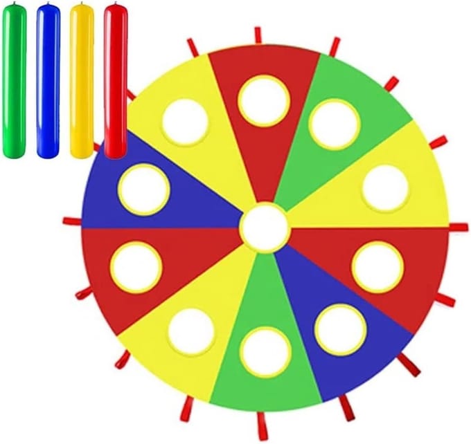 Speel parachute - Buitenspel - Groepsactiviteit - Stimuleert teamwork - 2 meter - Regenboog