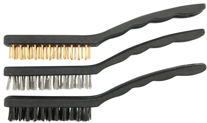 Vorel Set van 3 Technische Borstels: Messing, Staal, Nylon - 170mm