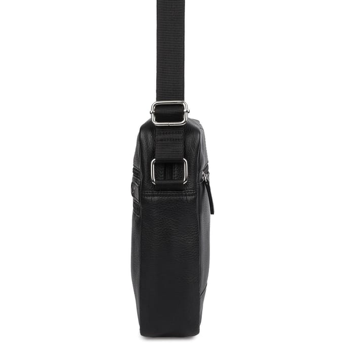 Leren Herentas Schoudertas Kleine Crossbody Zwart Elegante Beltimore