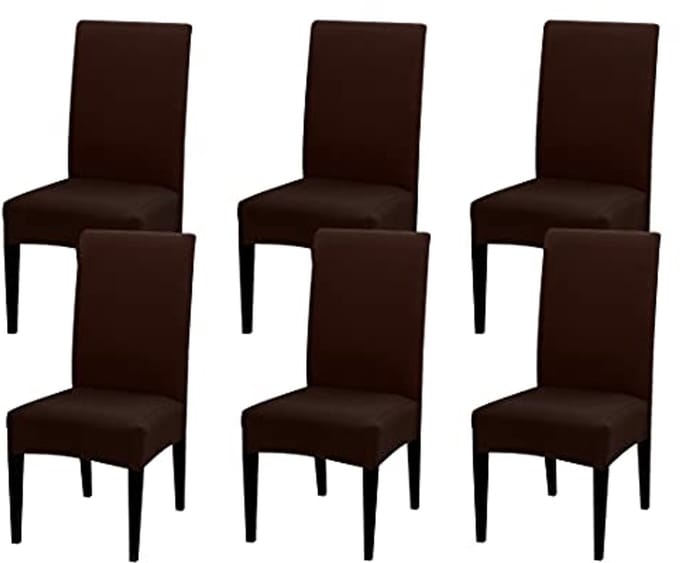 Eetkamerstoel Slipcover Set van 6 - Hogere Stretch, Afneembaar en Wasbaar
