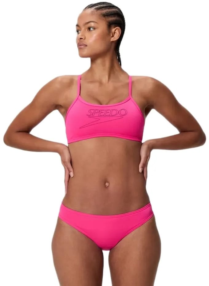 Speedo Endurance+ Logo Thin Strap Bikini Roze UK 32 Vrouw
