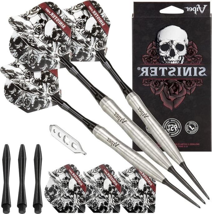 95% Tungsten Steel Tip Darts - Sinister Black Design
