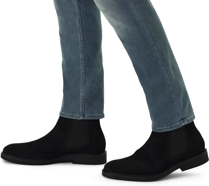 Manfield - Heren - Donkerblauwe suède chelsea boots - Maat 43