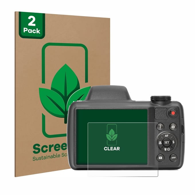 2 Stuks Screenprotector voor Kodak Pixpro AZ528 - Hoogwaardige Beschermfolie transparant