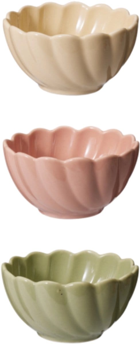 Home & Styling Kommen - Ø10x5cm - 350ml - Set van 3 stuks - Multi
