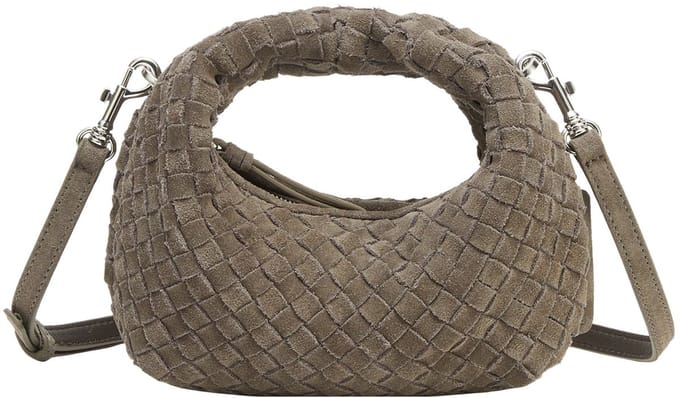 LES VISIONNAIRES Greta Micro weave Handtas Leder 20 cm - Dames - dimgrey