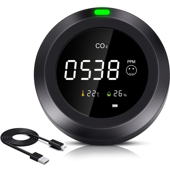 Luchtkwaliteitsmeter PRO  -  Zwart - Luchtkwaliteitmeter